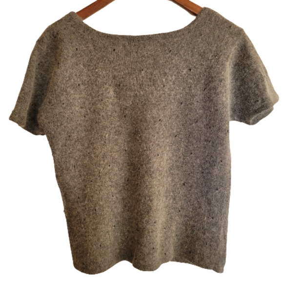 Urban Works Ramie Angora Pullover Knit Short Sleeve Beaded Sweater - Picture 2 of 5